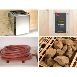 Weka Premium Massivholz-Sauna Bergen Größe 2 Sparset 7,5 kW Bio S