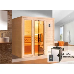 Weka Premium Massivholz-Sauna Bergen Gr. 1 Sparset 7,5 kW OS