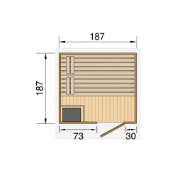 Weka Premium Massivholz-Sauna Bergen Größe 3 Sparset 7,5 Bio S