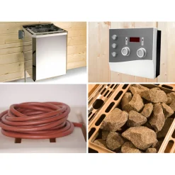 Weka Premium Massivholz-Sauna Bergen Größe 3 Sparset 7,5 Bio S