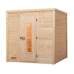 Weka Premium Massivholz-Sauna Bergen Größe 1 Sparset 7,5 kW Bio S Glastuer