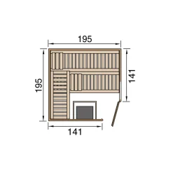 Weka Premium Massivholz-Sauna TURKU Größe 2 Sparset 7,5 kW Bio S