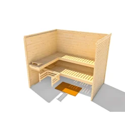 Weka Premium Massivholz-Sauna TURKU Größe 2 Sparset 7,5 kW Bio S