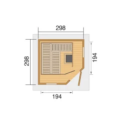 Weka Saunahaus Kurikka Sparset 7,5 kW OS natur