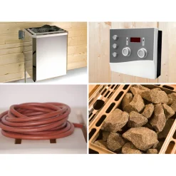 Weka Saunahaus Naantali Sparset 9,0 kW OS inkl analoger Steuerung natur