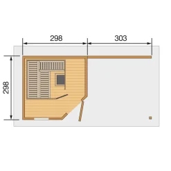 Weka Saunahaus Salo Größe 2 Sparset 7,5 kW Bio S rot