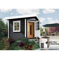 Weka Saunahaus Salo Größe 2 Sparset 7,5 kW Bio S grau