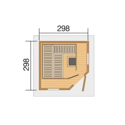 Weka Saunahaus Salo Größe 2 Sparset 7,5 kW Bio S grau