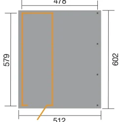 Weka Carport 607 inklusive Geräteraum 512 x 602 x 233 cm