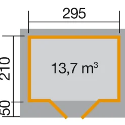 Weka Designhaus 126 356 x 284 x 226 cm rot