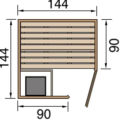 Weka Elementecksauna „Kiruna 1“ GT K, 3,6 kW Kompakt