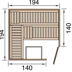 Weka Elementecksauna „Varberg 3“ HT