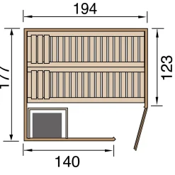 Weka Elementsauna „Kiruna 2“ GT, 230V, 4,5 kW, Bio