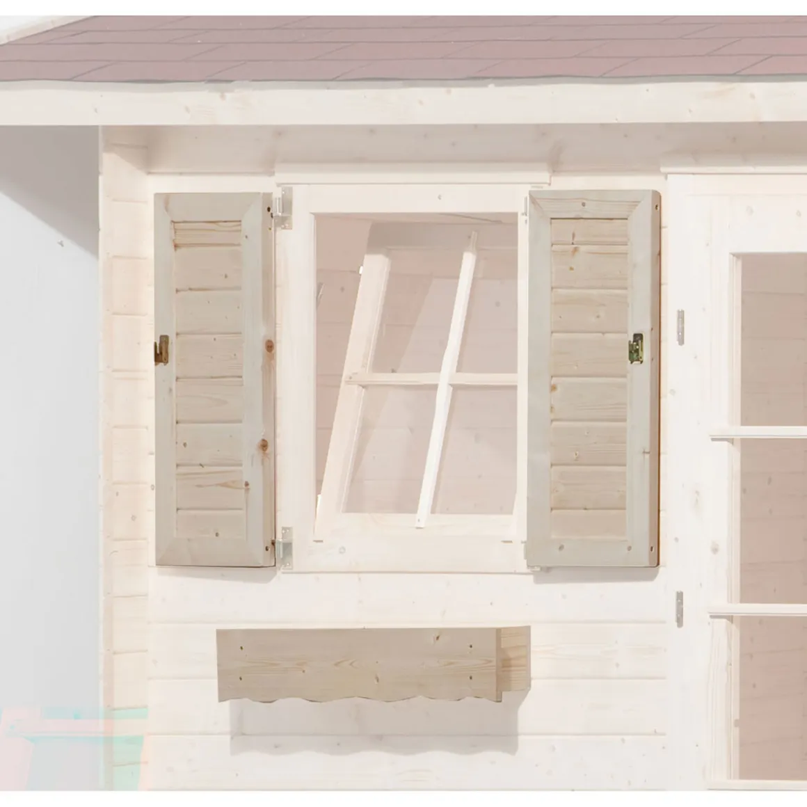 Weka Fensterladen „69x79 cm“, mit Blumenkasten