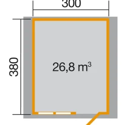 Weka Gartenhaus 139 380 x 410 x 262 cm