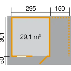 Weka Gartenhaus 170 A Größe 4 mit Holzlagerplatz 150 cm