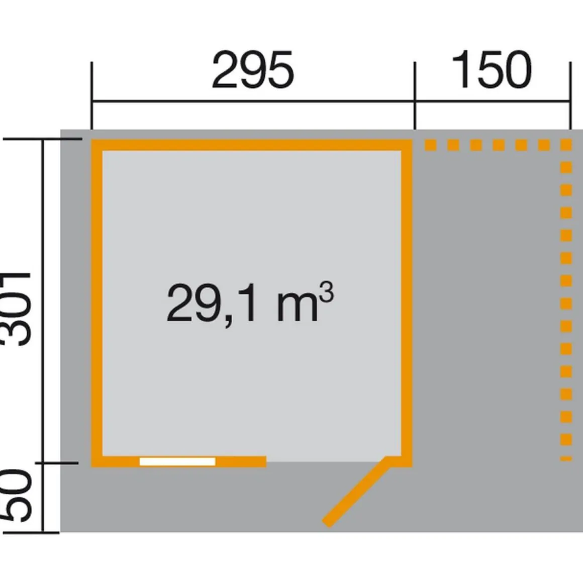 Weka Gartenhaus 170 A Größe 4 mit Holzlagerplatz 150 cm