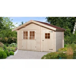 Weka Gartenhaus 253 Größe 2 28 mm natur mit Fußboden 370 x 250 x 270 cm