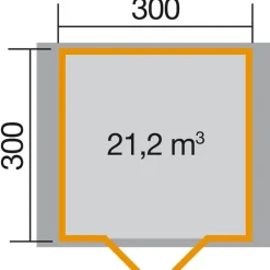 Weka Gartenhaus Premium 45 mm 380 x 330 x 262 cm