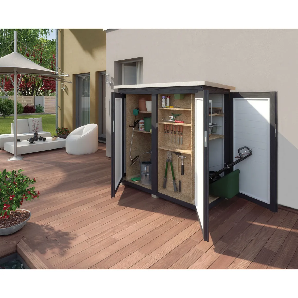 Weka Gartentruhe Q rot 160 x 80 cm