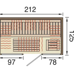 Weka Infrarotkabine „Osby 2“, 212x190x125 cm