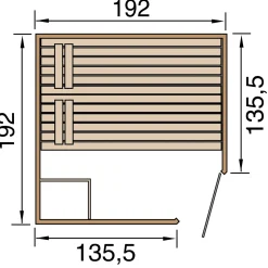 Weka Massivholz-Elementsaunaauna „Laukkala 3“, 38 mm, GTF