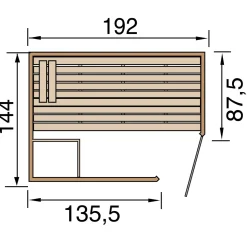 Weka Massivholz-Elementsaunaauna „Laukkala 2“, 38 mm, GTF