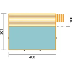 Weka Pool Rechteckig Größe 1 b 308,5 x 401,5 cm inkl Technikraum/Sonnendeck und FilteranlageFolie sand