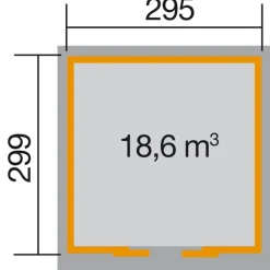 Weka Schiebetürhaus 225 Größe 1/2 315 x 335 x 238 cm grau