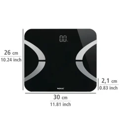 Wenko Analysewaage LED mit Bluetooth Schwarz Körperfettwaage
