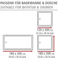 Wenko Anti-Schimmel Duschvorhang Aquamarin Textil Polyester 180 x 200 cm waschbar
