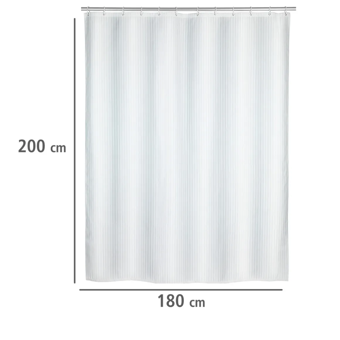 Wenko Anti-Schimmel Duschvorhang Palais Textil Polyester 180 x 200 cm waschbar