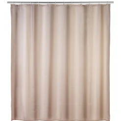 Wenko Anti-Schimmel Duschvorhang Uni Beige Textil Polyester 180 x 200 cm waschbar