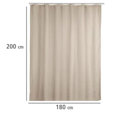 Wenko Anti-Schimmel Duschvorhang Uni Beige Textil Polyester 180 x 200 cm waschbar