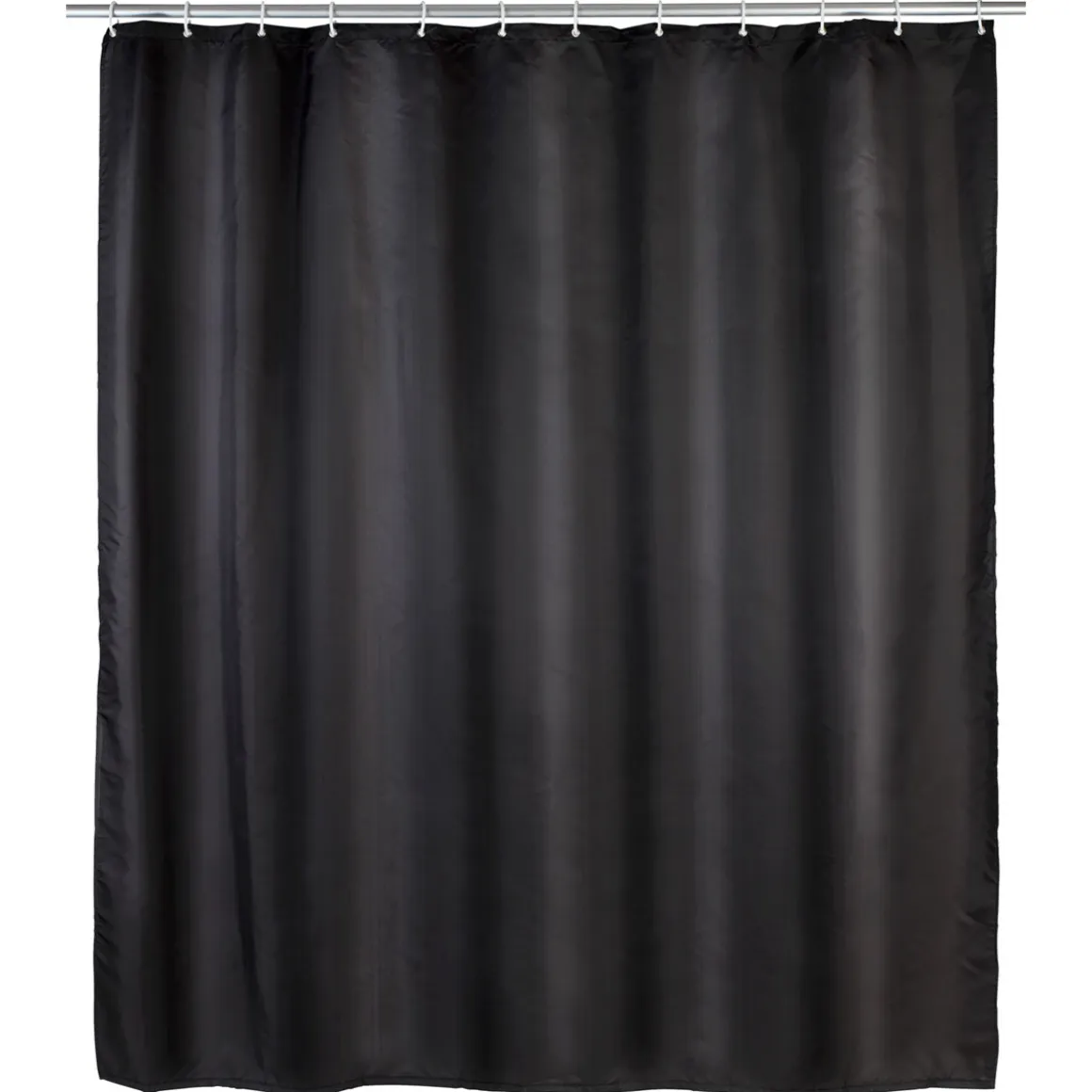 Wenko Anti-Schimmel Duschvorhang Uni Black Textil Polyester 180 x 200 cm waschbar