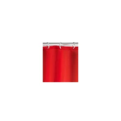 Wenko Anti-Schimmel Duschvorhang Uni Red Textil Polyester 180 x 200 cm waschbar