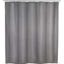 Wenko Anti-Schimmel Duschvorhang Uni Grey Textil Polyester 180 x 200 cm waschbar