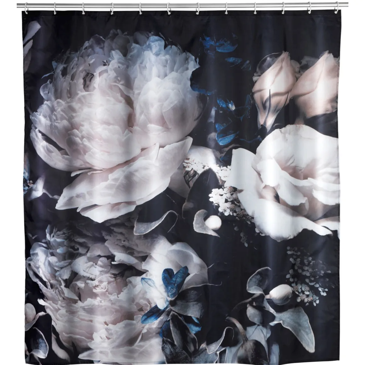 Wenko Anti-Schimmel Duschvorhang Peony Textil Polyester 180 x 200 cm waschbar