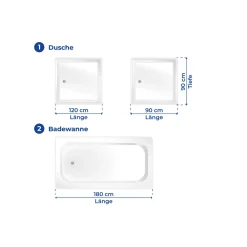 Wenko Anti-Schimmel Duschvorhang Peony Textil Polyester 180 x 200 cm waschbar