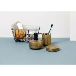 Wenko Bad-Accessoire Set Rivara 3-teilig Bad-Zubehör handbemalt