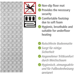 Wenko Badematte Flow Grau 65 x 200 cm Weichschaummatte