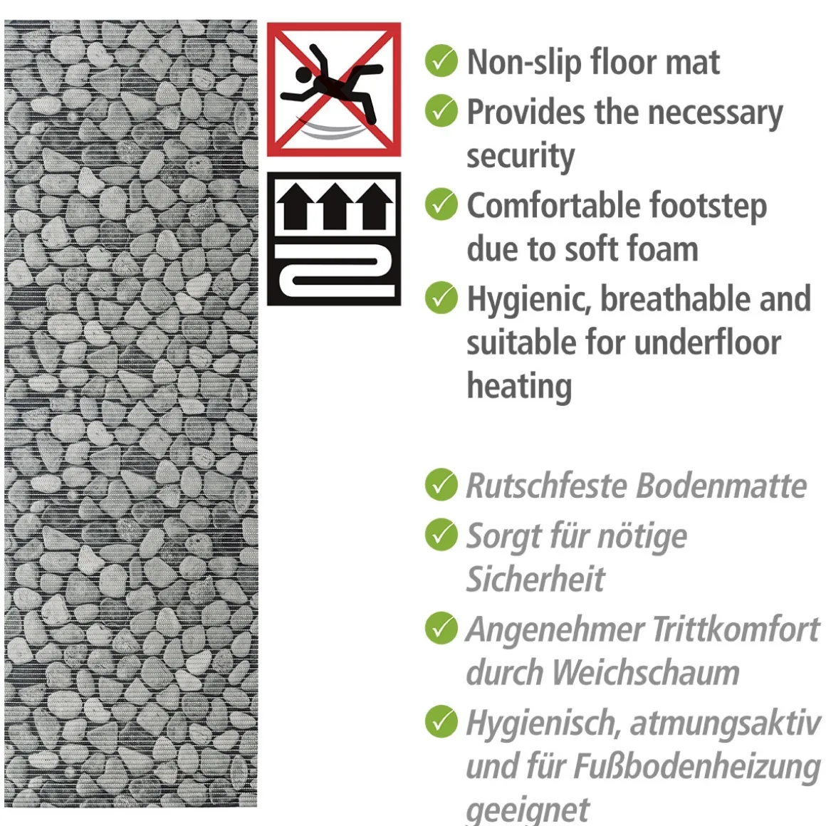 Wenko Badematte Sassi 65 x 200 cm Weichschaummatte