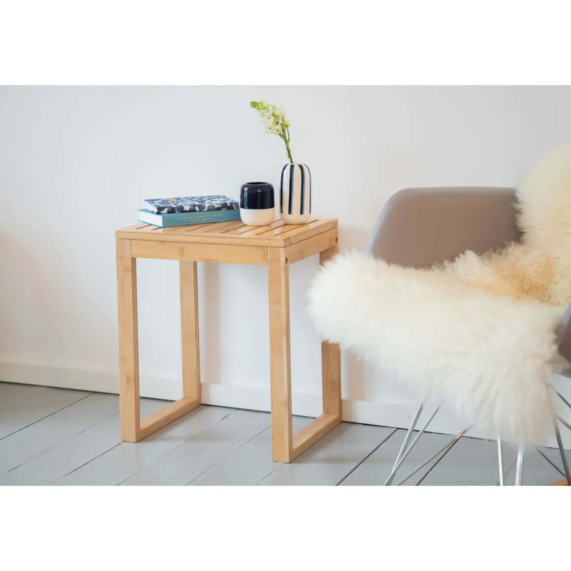 Wenko Badhocker Bambusa aus Bambus Bambushocker