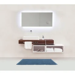 Wenko Badteppich Mona Graublau Baumwolle 50 x 80 cm