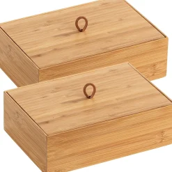 Wenko Bambus Box Terra L mit Deckel 2er Set