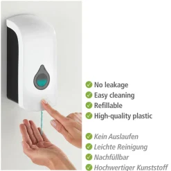 Wenko Desinfektionsmittel-Spender Ranera L Weiß Seifenspender und Desinfektionsspender Füllmenge 740 ml
