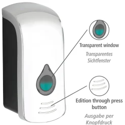 Wenko Desinfektionsmittel-Spender Ranera L Chrom Seifenspender und Desinfektionsspender Füllmenge 740 ml