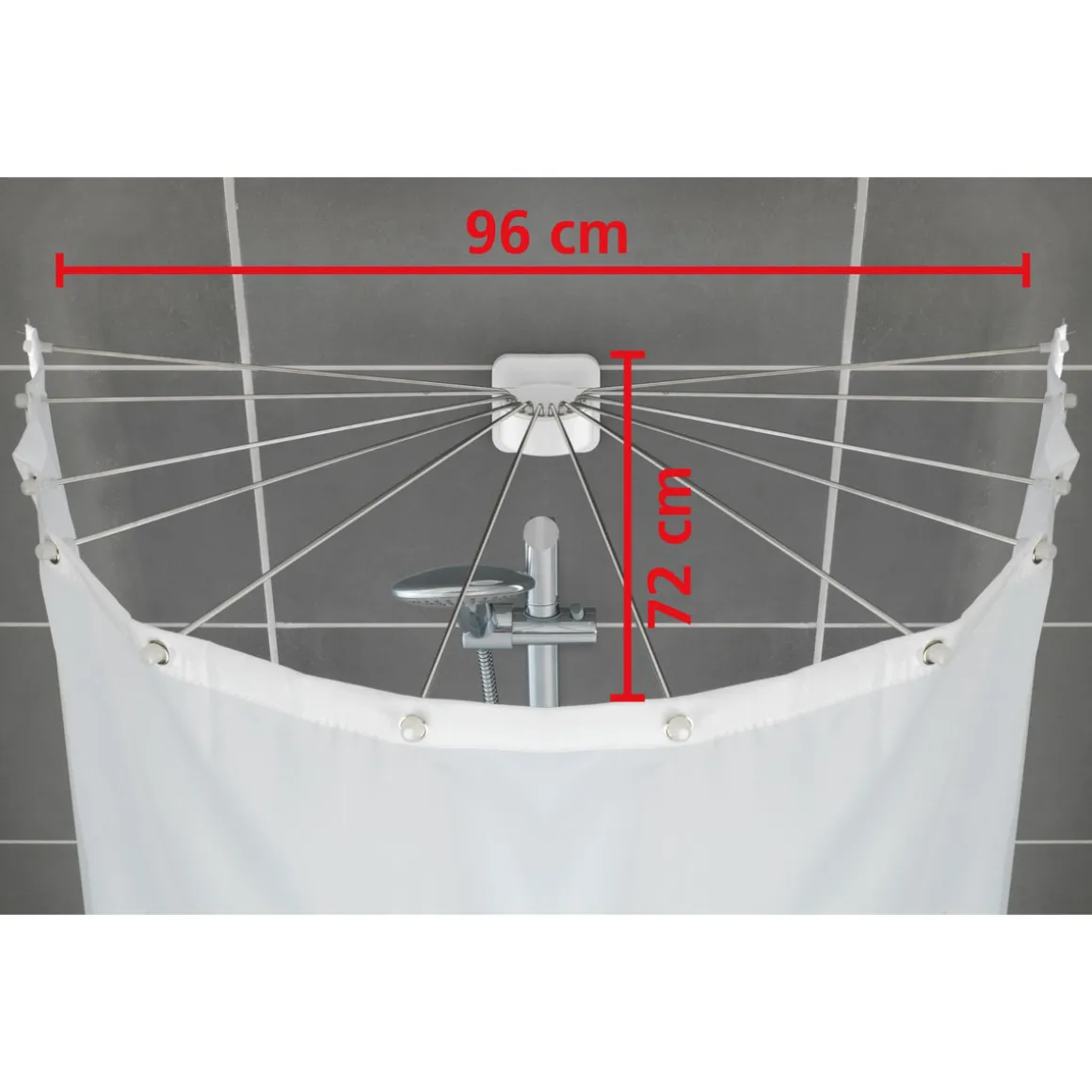 Wenko Duschschirm mit 12 Armen Edelstahl