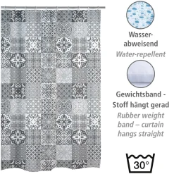 Wenko Duschvorhang Portugal Textil Polyester 180 x 200 cm waschbar
