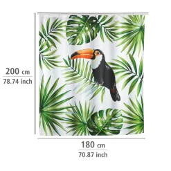 Wenko Duschvorhang Tucan Textil Polyester 180 x 200 cm waschbar